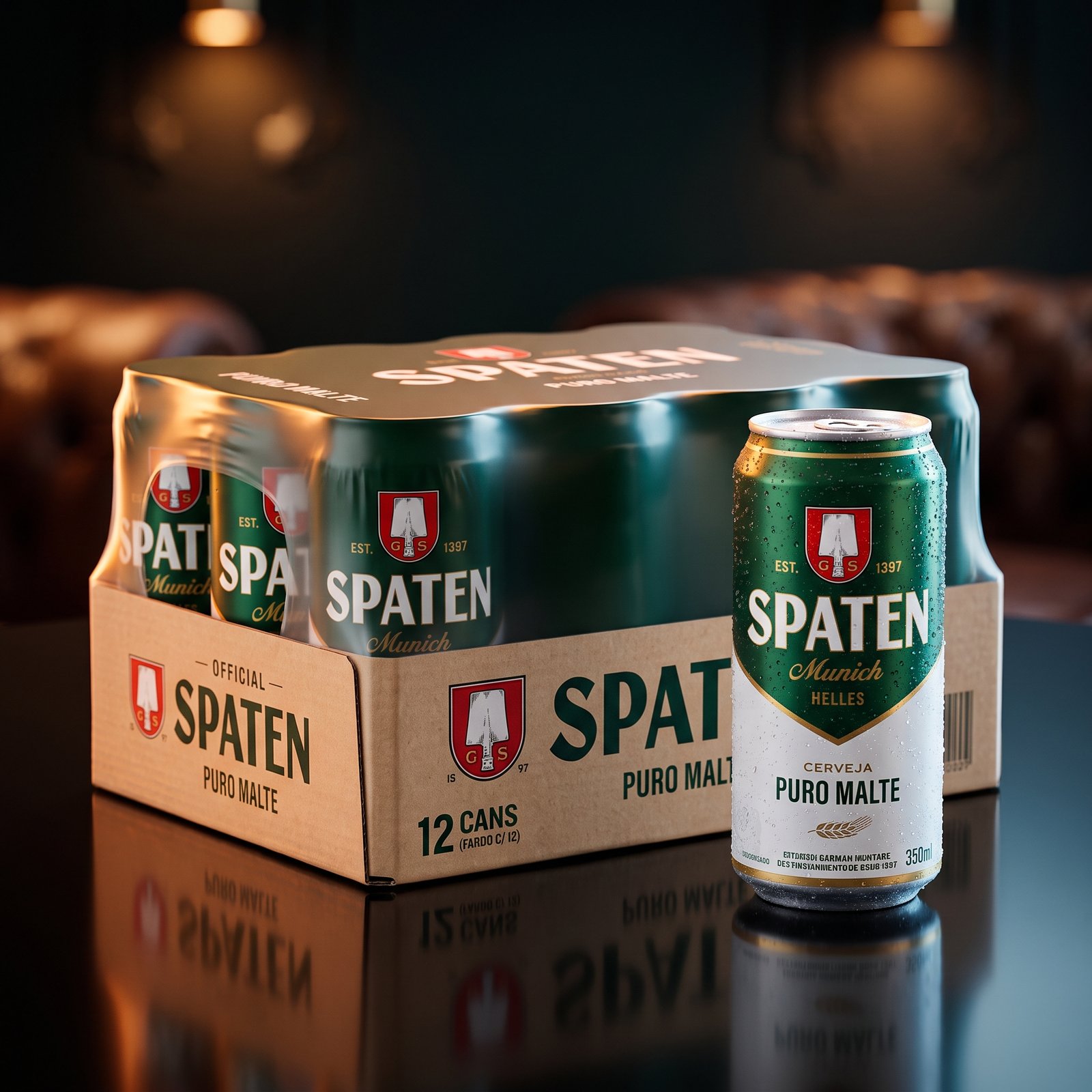 Cerveja Spaten Puro Malte Lata 350ml (Fardo c/ 12)